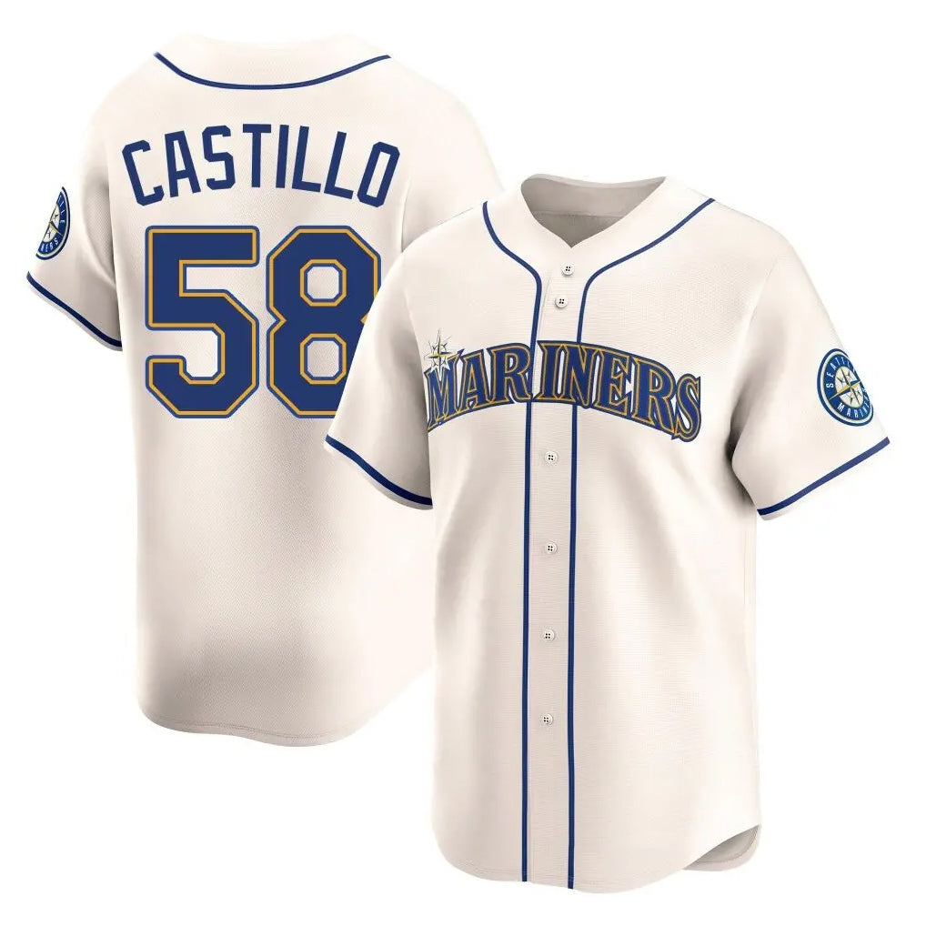 BIPIHUC S.Mariners #58 Luis Castillo Player Cream Home Limited Stitched Jerseys