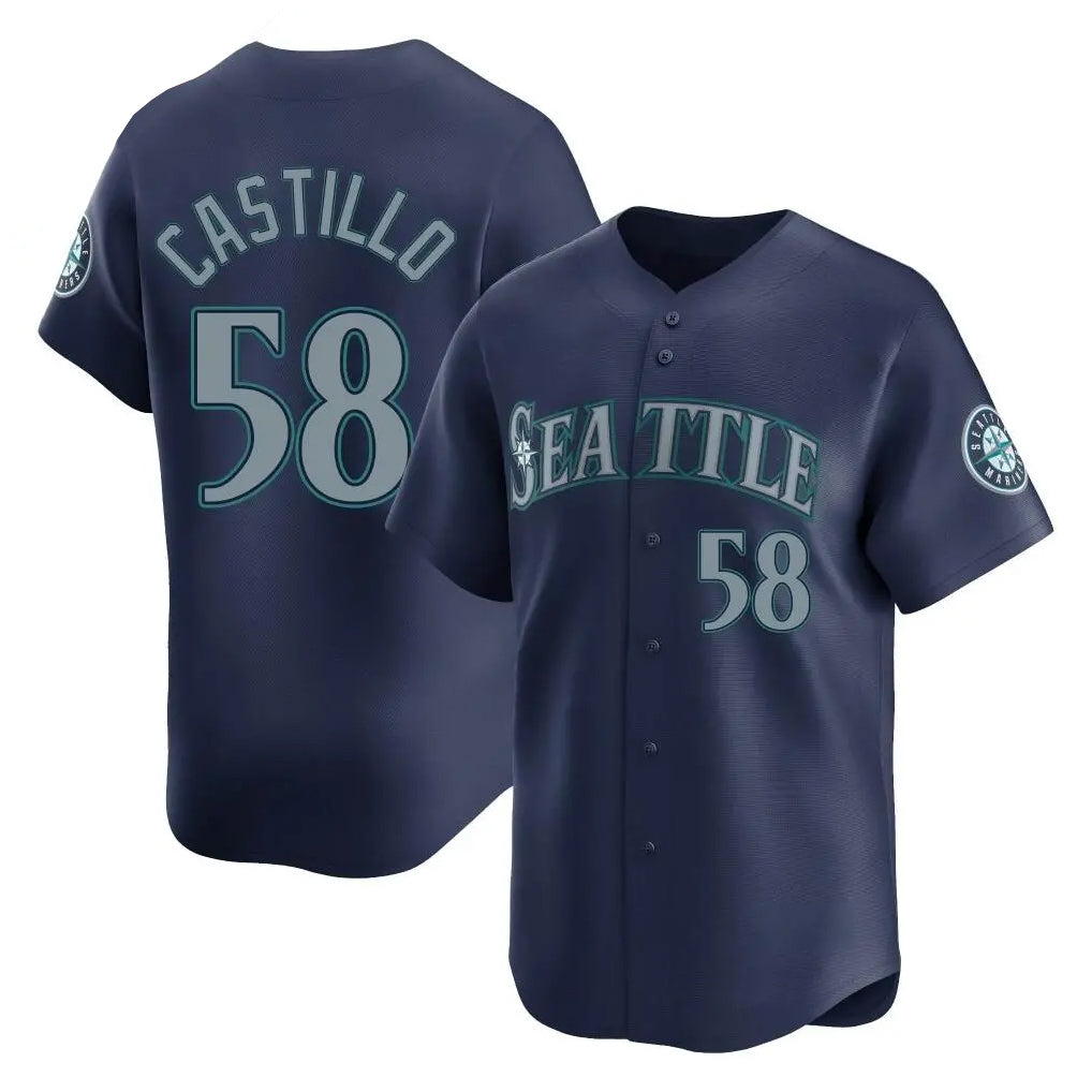 BIPIHUC S.Mariners #58 Luis Castillo Player Navy Home Limited Stitched Jerseys