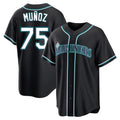 BIPIHUC S.Mariners #75 Andres Munoz Player Black Fashion Home Limited Stitched Jerseys