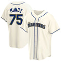 BIPIHUC S.Mariners #75 Andres Munoz Player Cream Home Game Stitched Jerseys