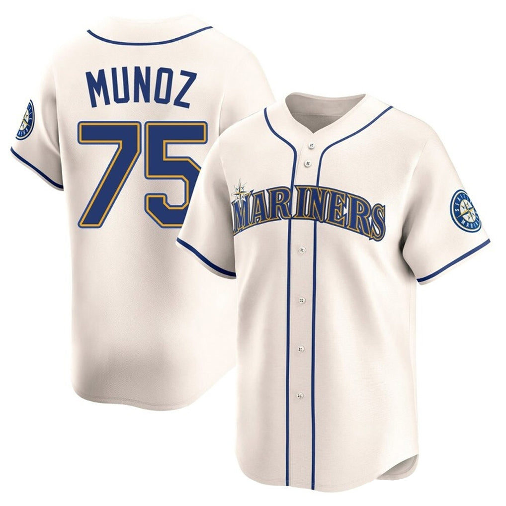 BIPIHUC S.Mariners #75 Andres Munoz Player Cream Home Limited Stitched Jerseys