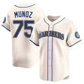 BIPIHUC S.Mariners #75 Andres Munoz Player Cream Home Limited Stitched Jerseys