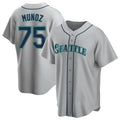 BIPIHUC S.Mariners #75 Andres Munoz Player Gray Home Game Stitched Jerseys