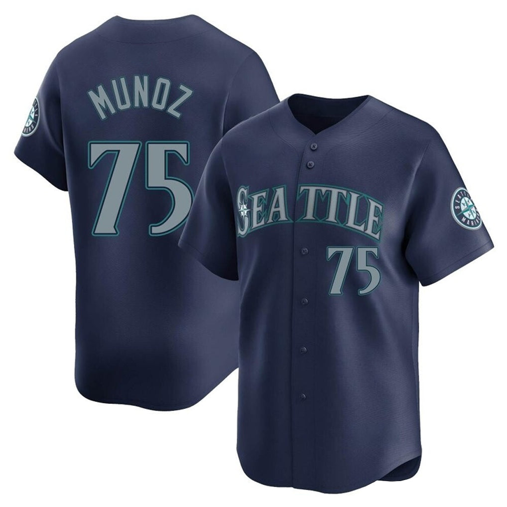 BIPIHUC S.Mariners #75 Andres Munoz Player Navy Home Limited Stitched Jerseys