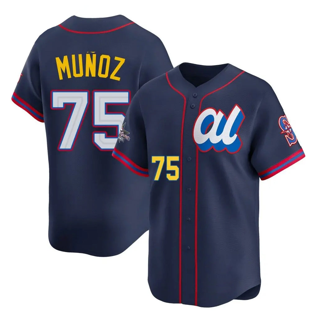 BIPIHUC S.Mariners #75 Andres Munoz Player Navy Limited American League All-Star Edition Stitched Jerseys