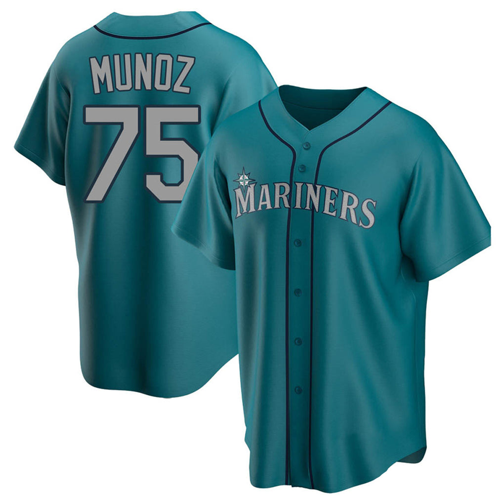 BIPIHUC S.Mariners #75 Andres Munoz Player Teal Home Game Stitched Jerseys