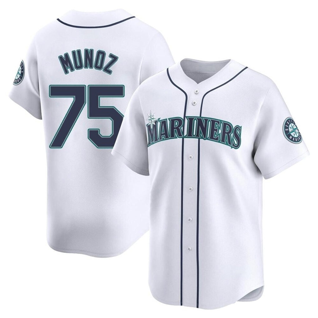 BIPIHUC S.Mariners #75 Andres Munoz Player White Home Limited Stitched Jerseys