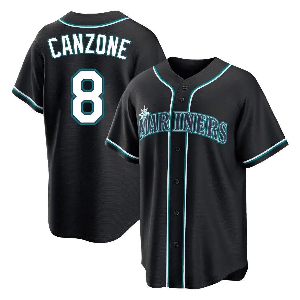 BIPIHUC S.Mariners #8 Dominic Canzone Player Black Fashion Home Limited Stitched Jerseys
