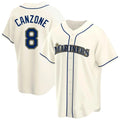 BIPIHUC S.Mariners #8 Dominic Canzone Player Cream Home Game Stitched Jerseys