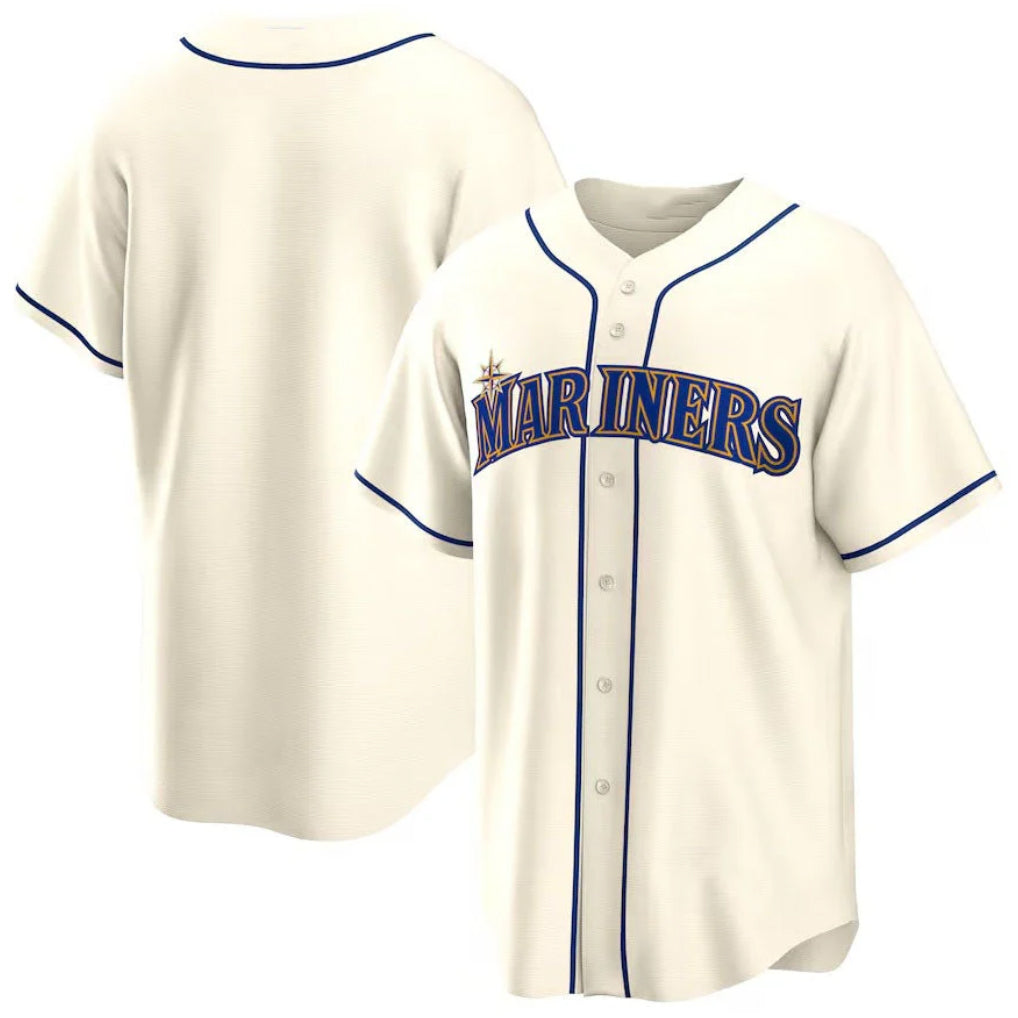 BIPIHUC S.Mariners Blank Player Cream Home Game Stitched Jerseys