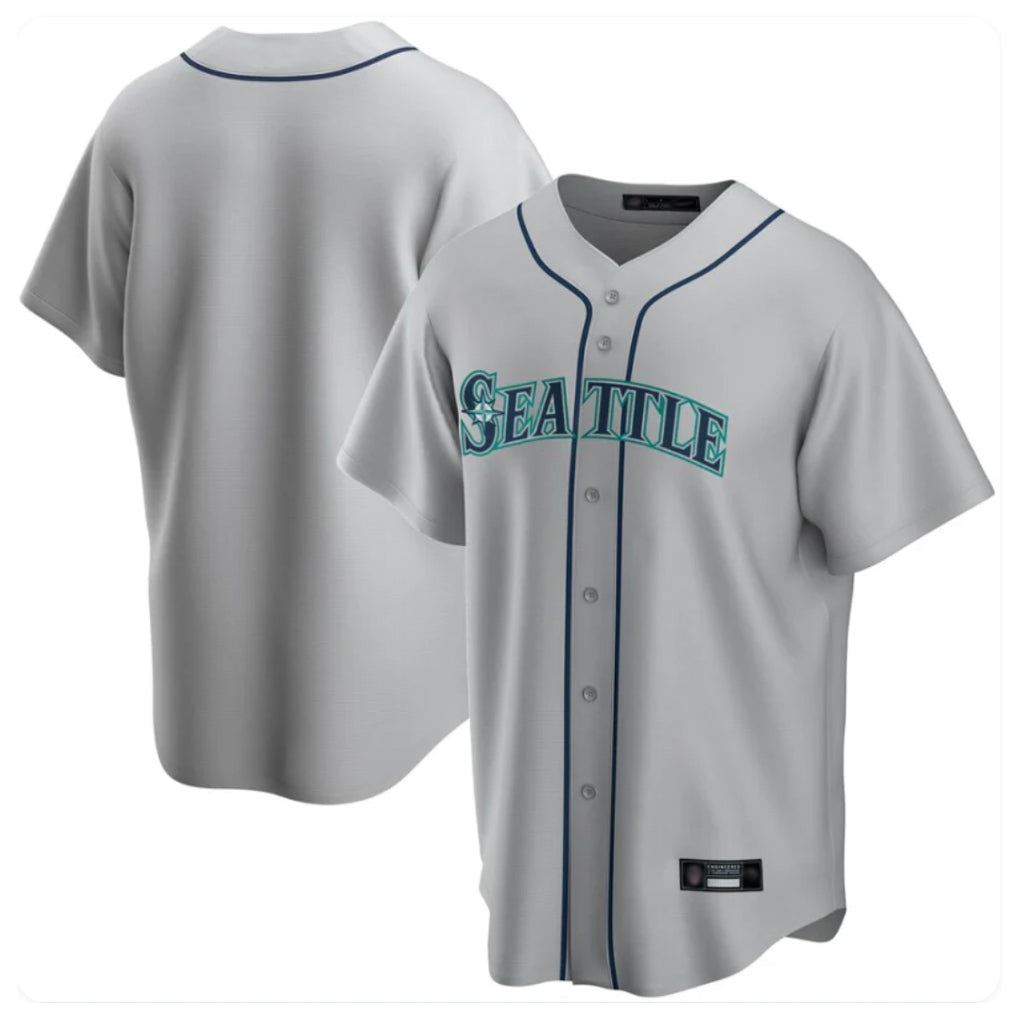 BIPIHUC S.Mariners Blank Player Gray Home Game Stitched Jerseys