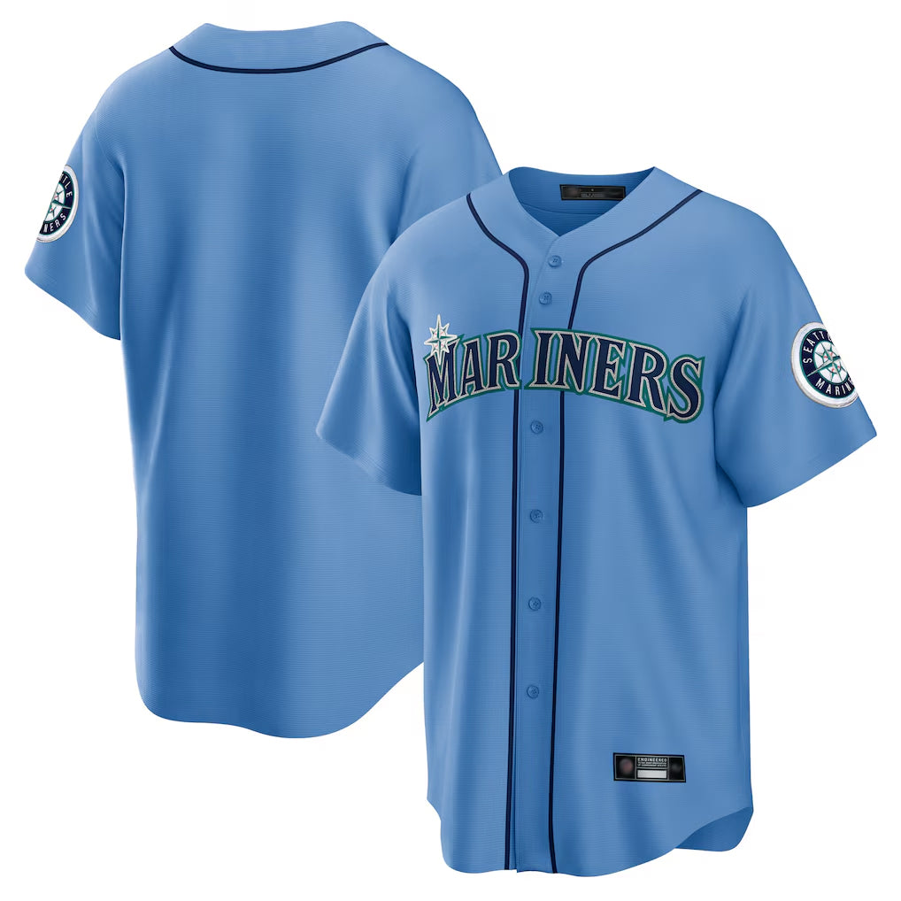 BIPIHUC S.Mariners Blank Player Light Blue Home Limited Stitched Jerseys