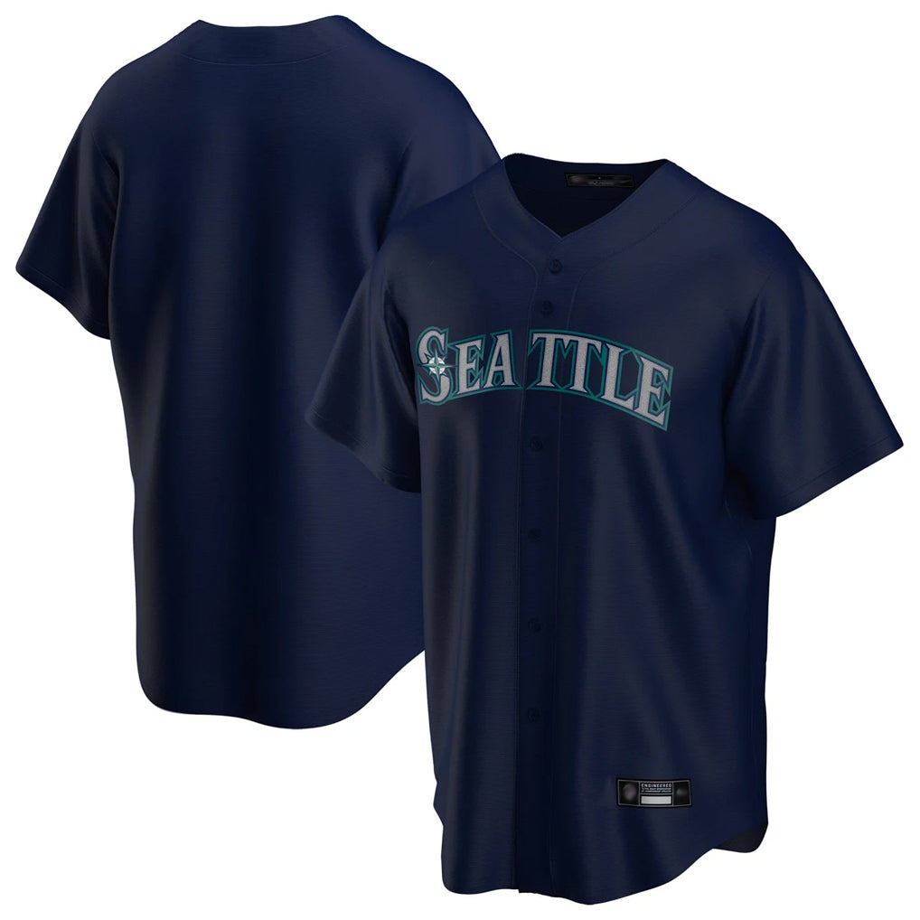BIPIHUC S.Mariners Blank Player Navy Home Game Stitched Jerseys