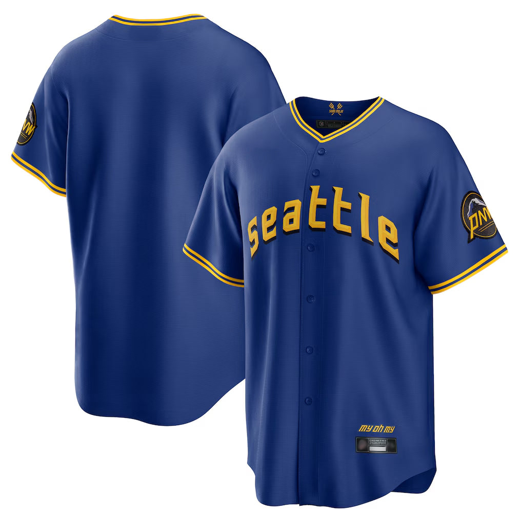 BIPIHUC S.Mariners Blank Player Royal City Connect Home Game Stitched Jerseys