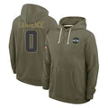BIPIHUC S.Seahawks #0 DeMarcus Lawrence Player Olive Salute to Service Pullover Hoodies Limited Stitched Jerseys