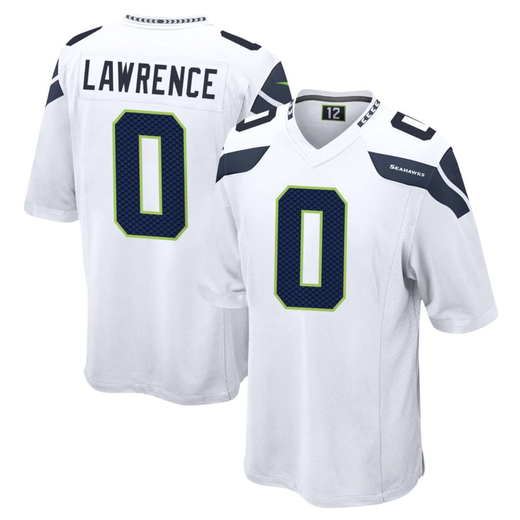 BIPIHUC S.Seahawks #0 DeMarcus Lawrence Player White Home Game Stitched Jerseys