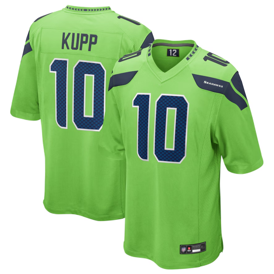 BIPIHUC S.Seahawks #10 Cooper Kupp Player Green Game Replica Stitched Jerseys