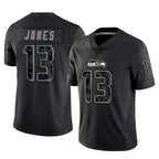 BIPIHUC S.Seahawks #13 Ernest Jones IV Player Black Limited Reflective Home Game Stitched Jerseys