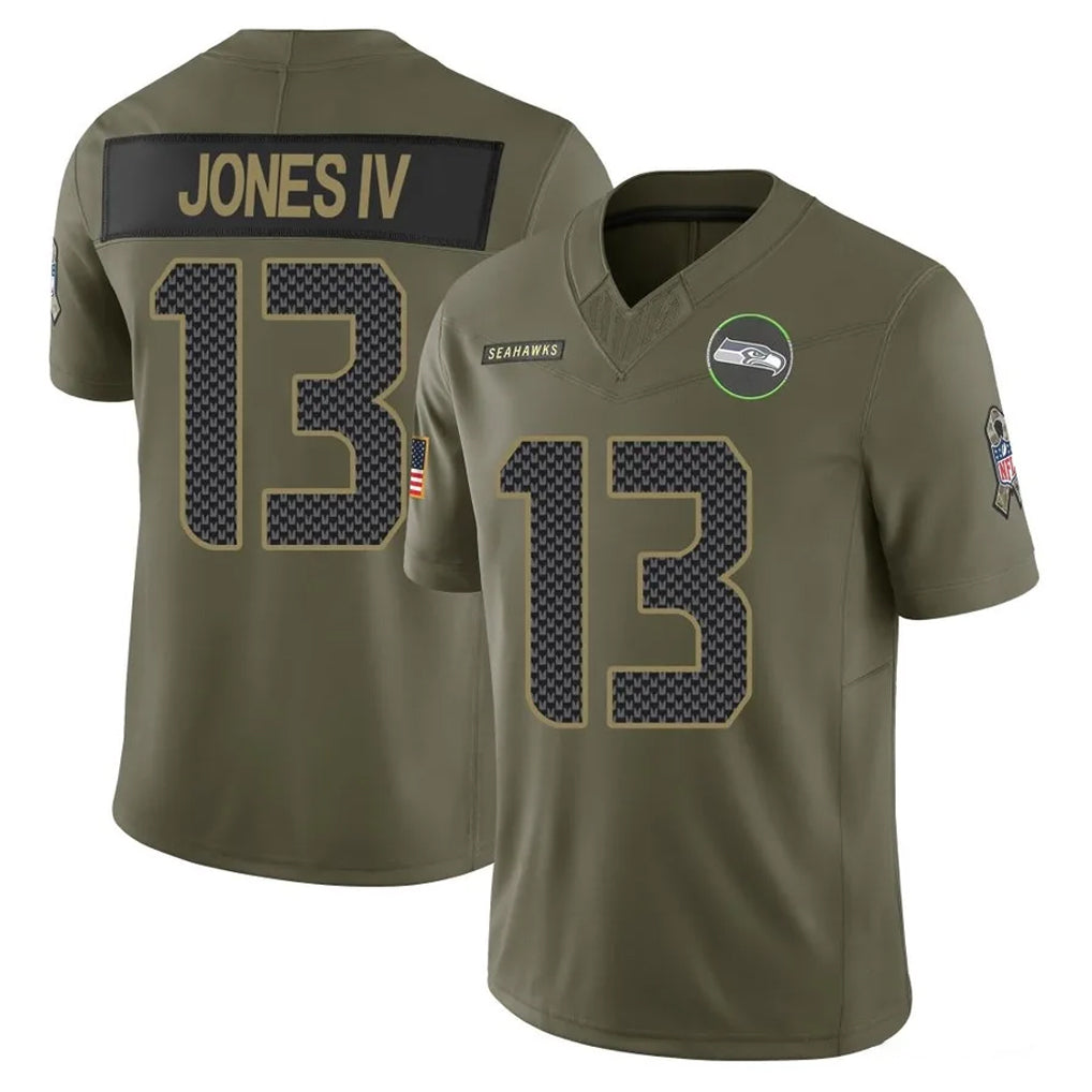 BIPIHUC S.Seahawks #13 Ernest Jones IV Player Olive 2025 Salute To Service Limited Home Game Stitched Jerseys
