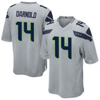 BIPIHUC S.Seahawks #14 Sam Darnold Player Grey Game Football Jerseys