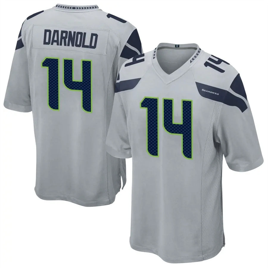 BIPIHUC S.Seahawks #14 Sam Darnold Player Grey Game Football Jerseys