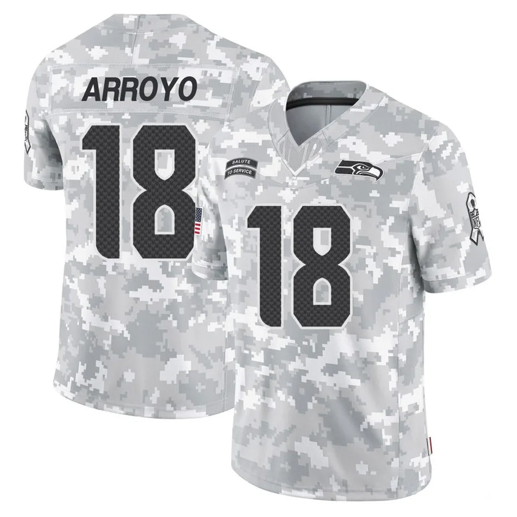 BIPIHUC S.Seahawks #18 Elijah Arroyo Player Arctic Camo Limited Salute To Service Home Game Stitched Jerseys
