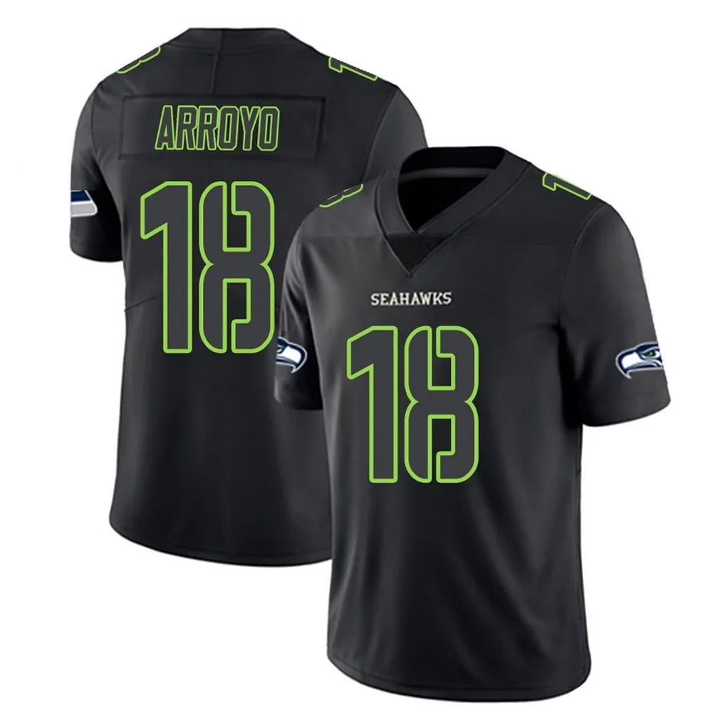 BIPIHUC S.Seahawks #18 Elijah Arroyo Player Black Impact Limited Home Game Stitched Jerseys