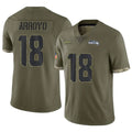 BIPIHUC S.Seahawks #18 Elijah Arroyo Player Olive Limited Salute To Service Home Game Stitched Jerseys