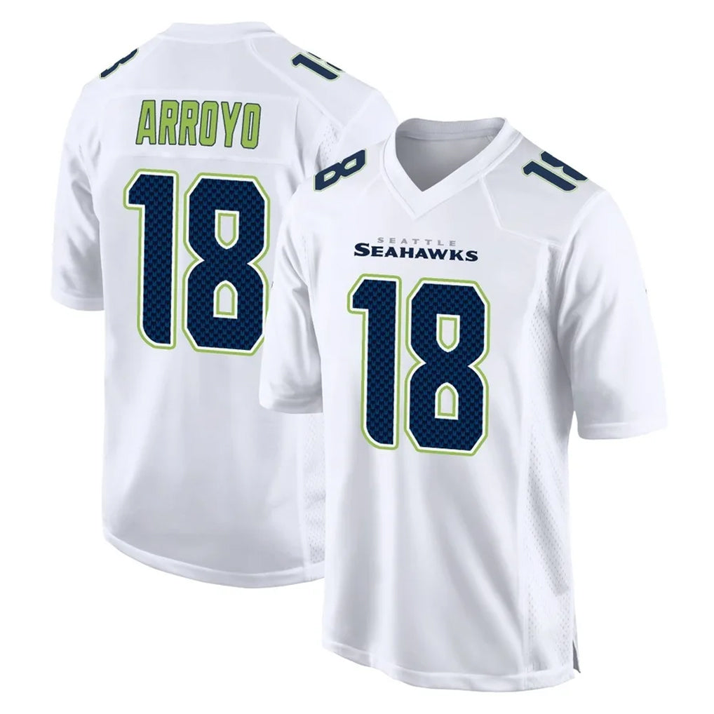 BIPIHUC S.Seahawks #18 Elijah Arroyo Player White Tundra Fashion Home Game Stitched Jerseys