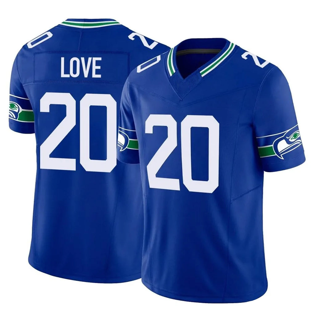 BIPIHUC S.Seahawks #20 Julian Love Player Royal Limited Throwback Vapor F.U.S.E. Home Game Stitched Jerseys