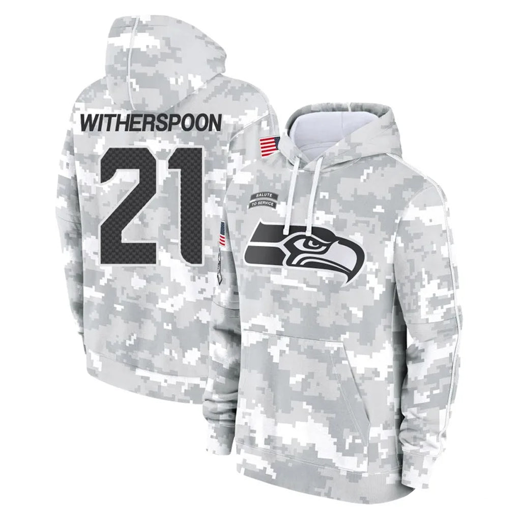 BIPIHUC S.Seahawks #21 Devon Witherspoon Player Arctic Camo Limited Salute to Service Pullover Hoodies Game Stitched Jerseys