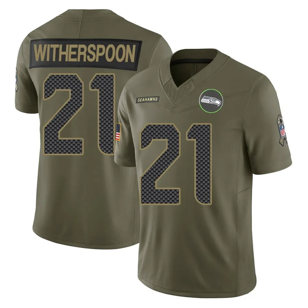 BIPIHUC S.Seahawks #21 Devon Witherspoon Player Olive 2025 Salute To Service Limited Home Game Stitched Jerseys