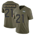 BIPIHUC S.Seahawks #21 Devon Witherspoon Player Olive 2025 Salute To Service Limited Home Game Stitched Jerseys