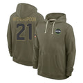 BIPIHUC S.Seahawks #21 Devon Witherspoon Player Olive Salute to Service Pullover Hoodies Limited Stitched Jerseys