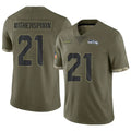 BIPIHUC S.Seahawks #21 Devon Witherspoon Player Salute to Service Olive Stitched Jerseys