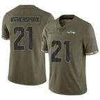 BIPIHUC S.Seahawks #21 Devon Witherspoon Player Salute to Service Olive Stitched Jerseys