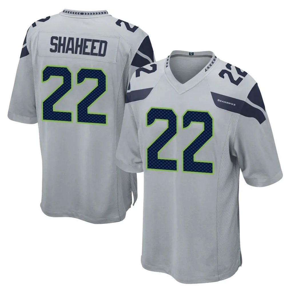 BIPIHUC S.Seahawks #22 Rashid Shaheed Player Gray Home Game Stitched Jerseys