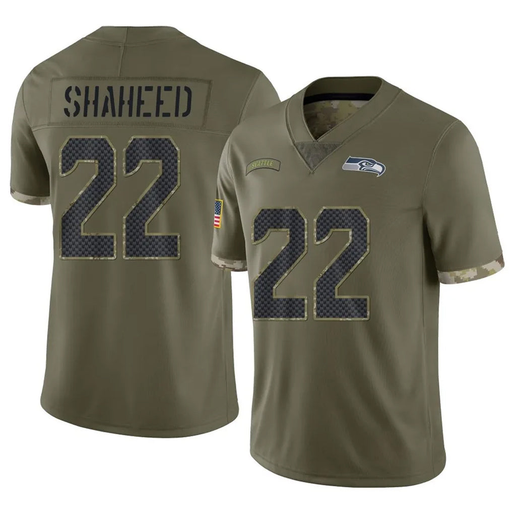 BIPIHUC S.Seahawks #22 Rashid Shaheed Player Olive Limited Salute To Service Home Game Stitched Jerseys