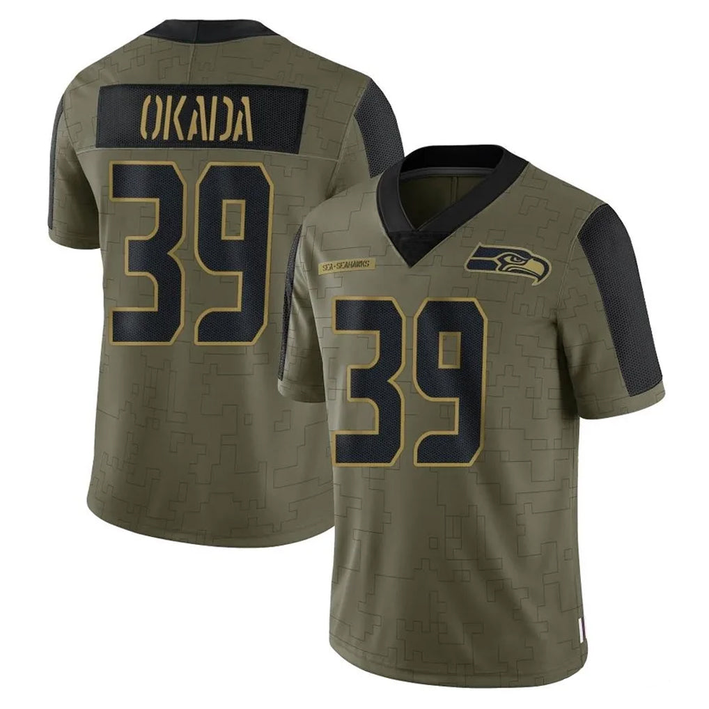 BIPIHUC S.Seahawks #39 Ty Okada Player Olive Salute To Service Limited Game Stitched Jerseys