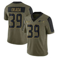 BIPIHUC S.Seahawks #39 Ty Okada Player Olive Salute To Service Limited Game Stitched Jerseys