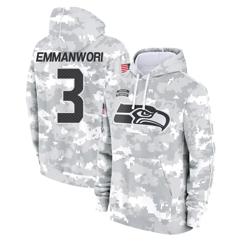 BIPIHUC S.Seahawks #3 Nick Emmanwori Player Arctic Camo Limited Salute to Service Pullover Hoodies Game Stitched Jerseys