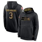 BIPIHUC S.Seahawks #3 Nick Emmanwori Player Black Salute to Service Hoodies Limited Game Stitched Jerseys