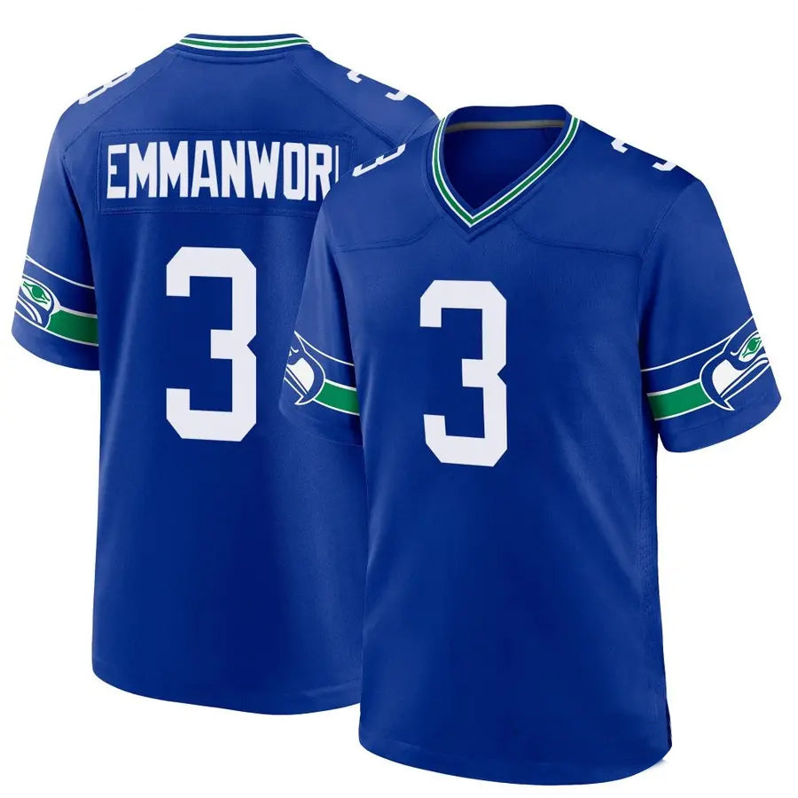 BIPIHUC S.Seahawks #3 Nick Emmanwori Player Royal Game Stitched Jerseys