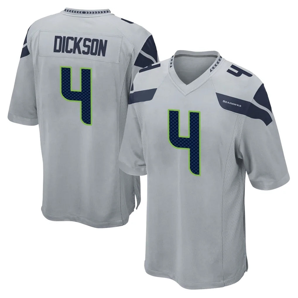 BIPIHUC S.Seahawks #4 Michael Dickson Player Gray Home Game Stitched Jerseys