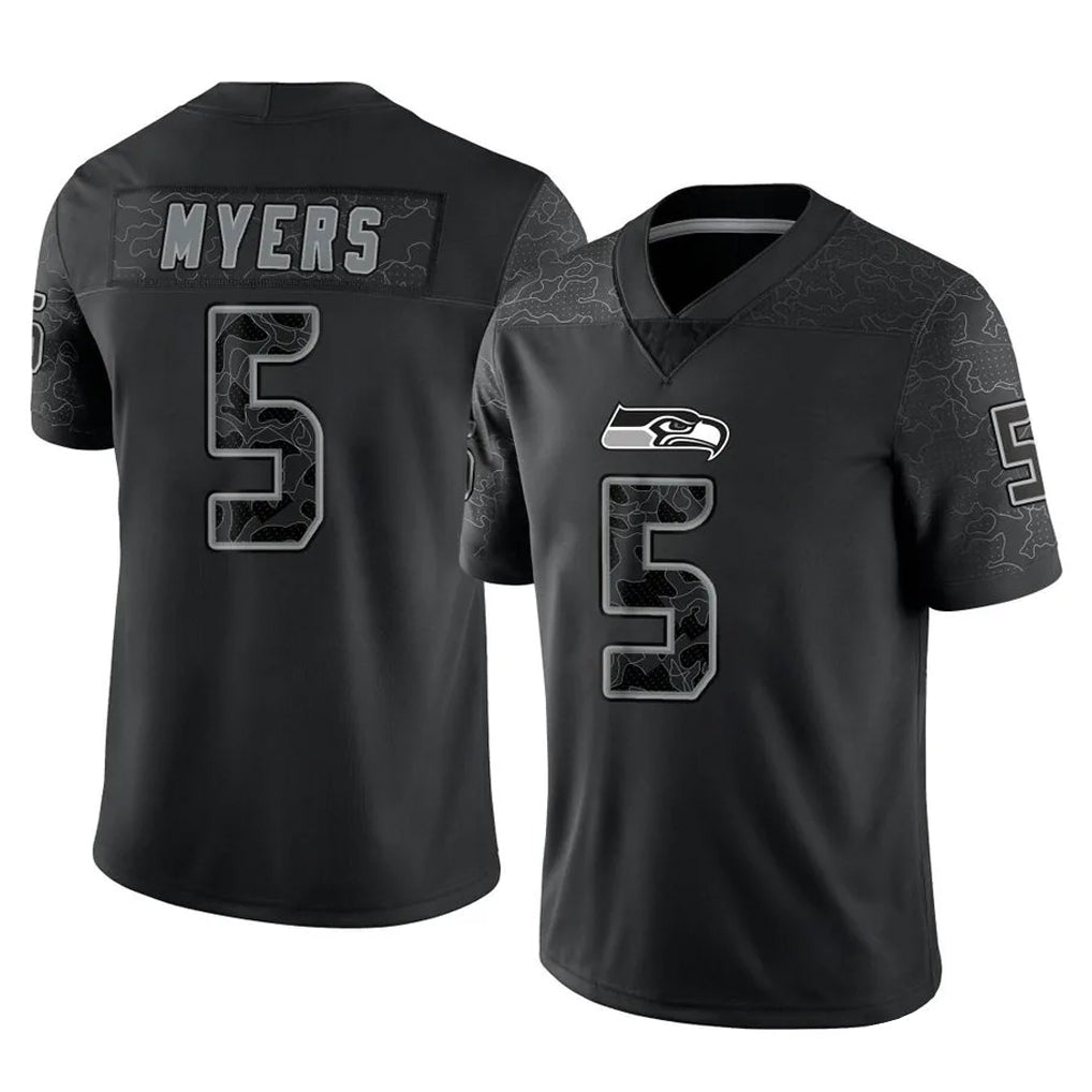 BIPIHUC S.Seahawks #5 Jason Myers Player Black Limited Reflective Home Game Stitched Jerseys