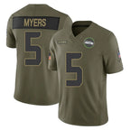 BIPIHUC S.Seahawks #5 Jason Myers Player Olive 2025 Salute To Service Limited Home Game Stitched Jerseys
