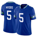 BIPIHUC S.Seahawks #5 Jason Myers Player Royal Limited Throwback Vapor F.U.S.E. Home Game Stitched Jerseys