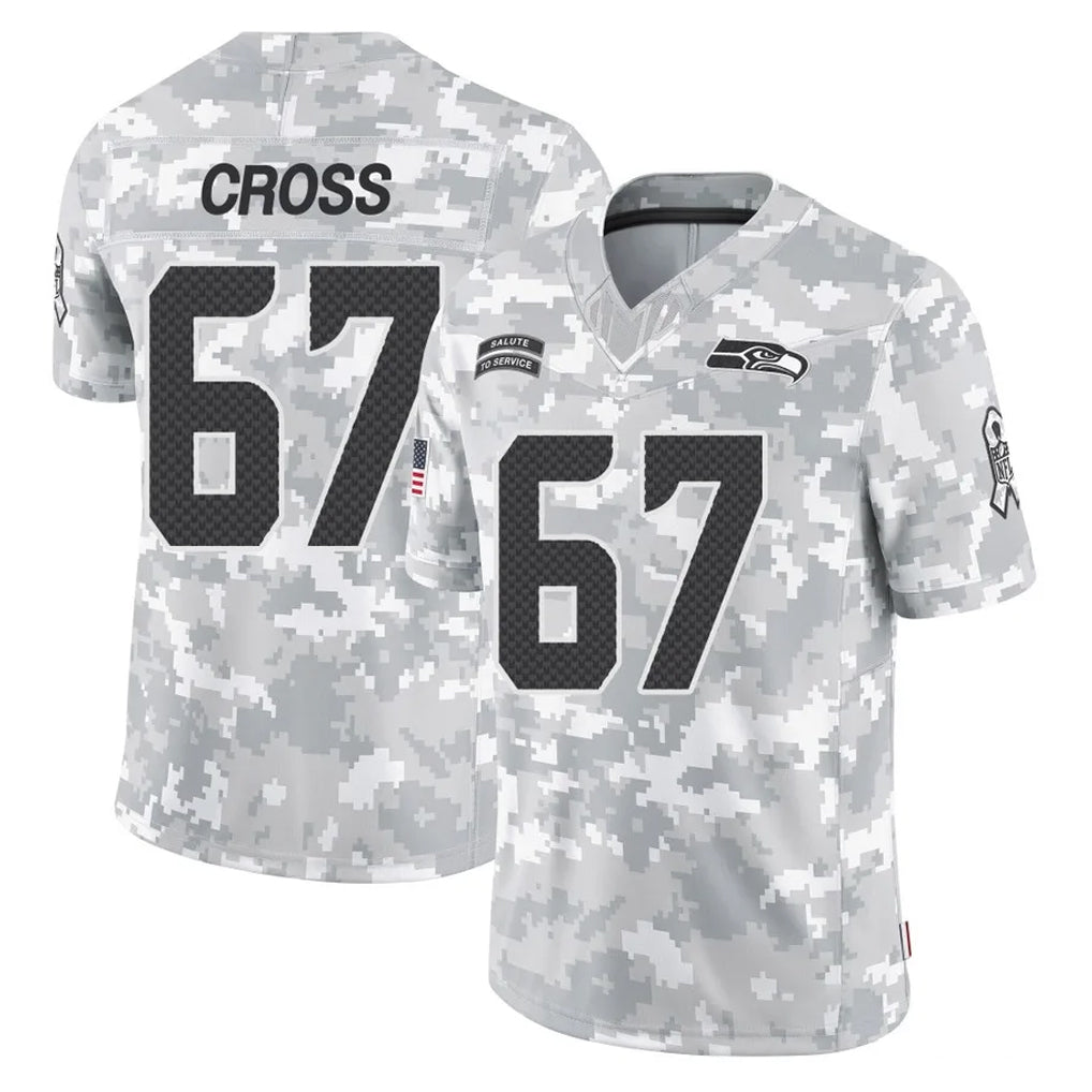 BIPIHUC S.Seahawks #67 Charles Cross Player Arctic Camo Limited Salute To Service Home Game Stitched Jerseys