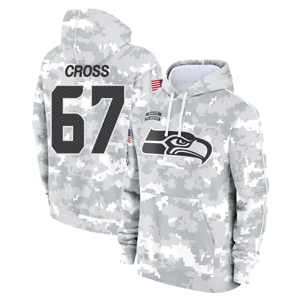 BIPIHUC S.Seahawks #67 Charles Cross Player Arctic Camo Limited Salute to Service Pullover Hoodies Game Stitched Jerseys
