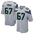 BIPIHUC S.Seahawks #67 Charles Cross Player Gray Home Game Stitched Jerseys